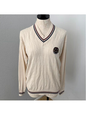 The Coop Harvard Seal Cable Knit Cricket Sweater - Size XL